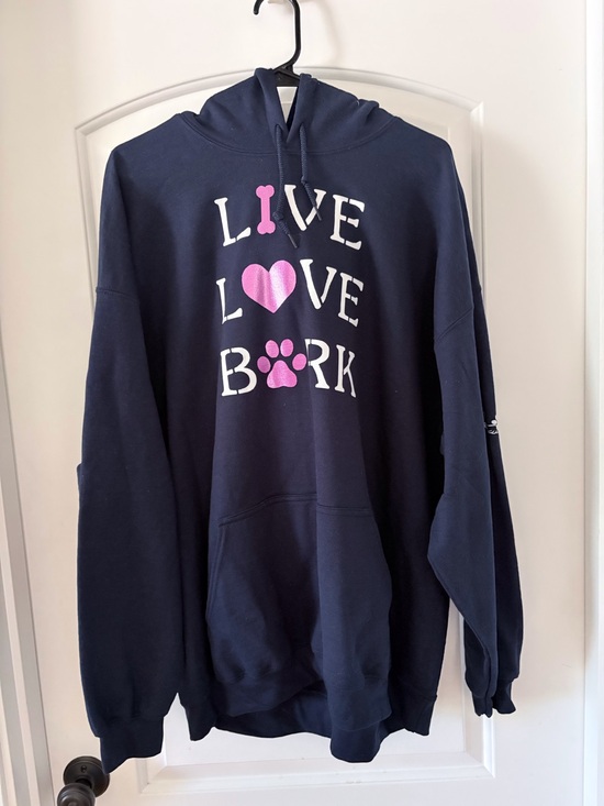 Other - Custom made Live Love Bark Navy Hoodie - Dog Lover Hoodie XXL